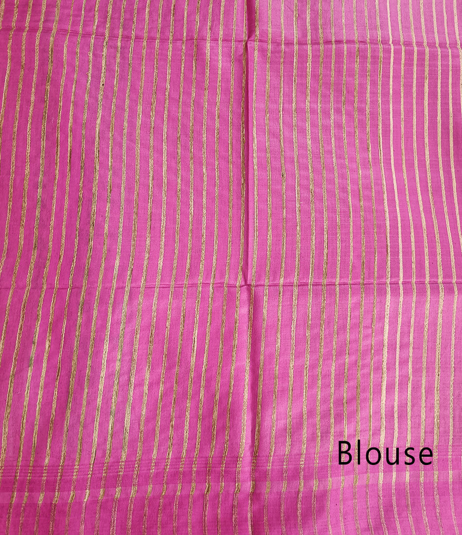 Green Pure Tussar Ghicha Printed Silk Saree