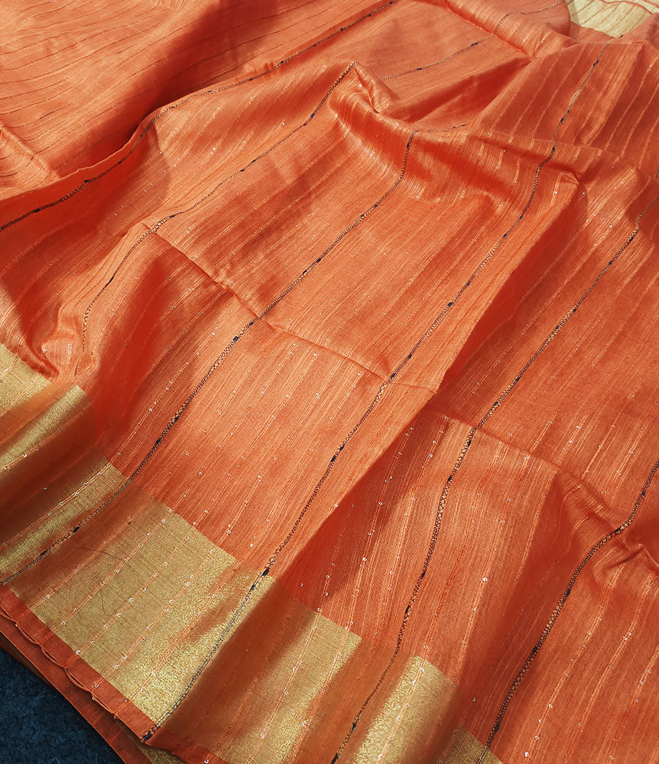Orange Kota Viscose Saree