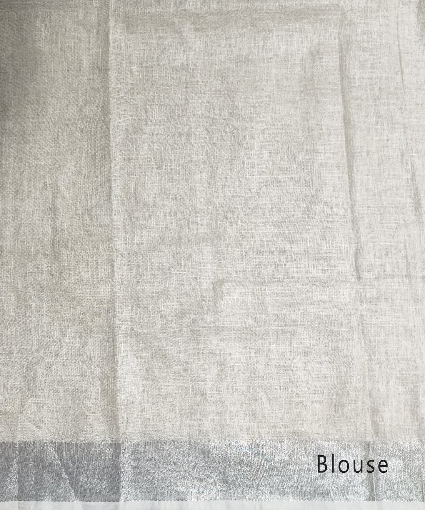 White Handloom Pure Linen Saree