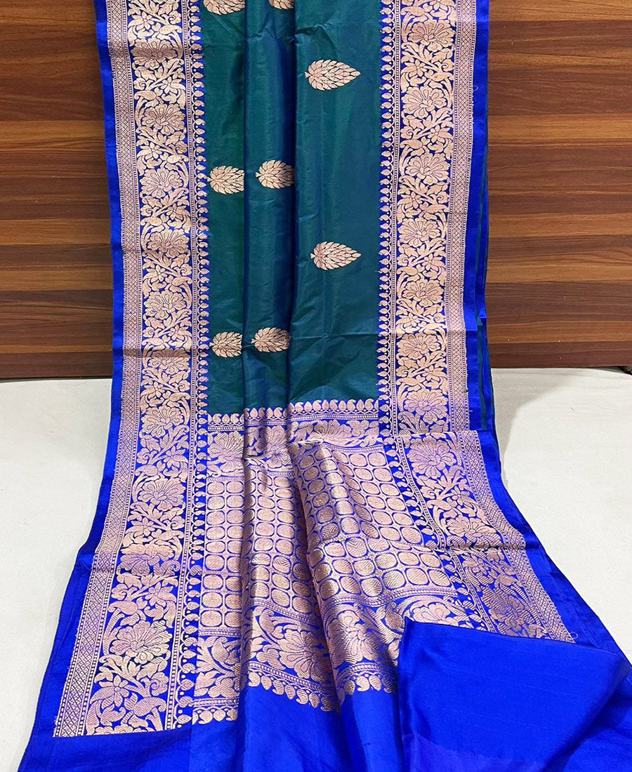 Blue Pure Katan Silk Saree
