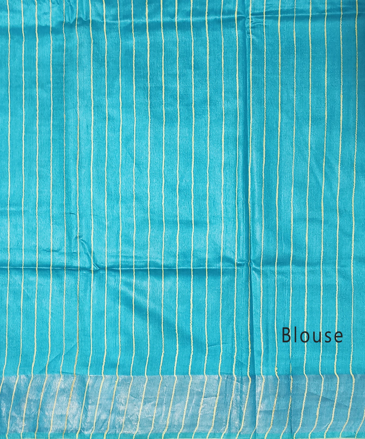 Blue and Green Handloom Viscose and Ghicha Silk Saree