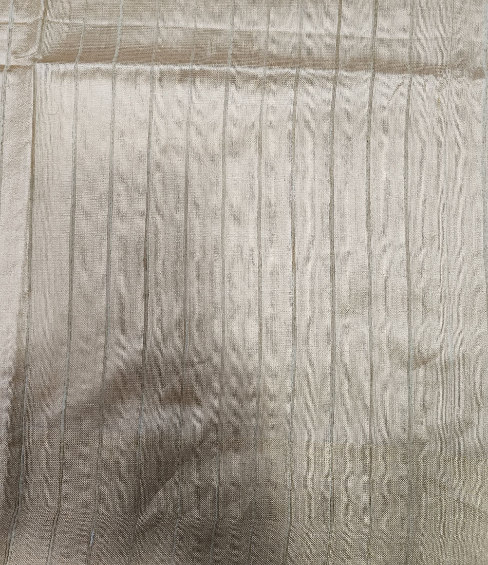 Golden-Natural Korean Tussar Ghicha Silk Saree