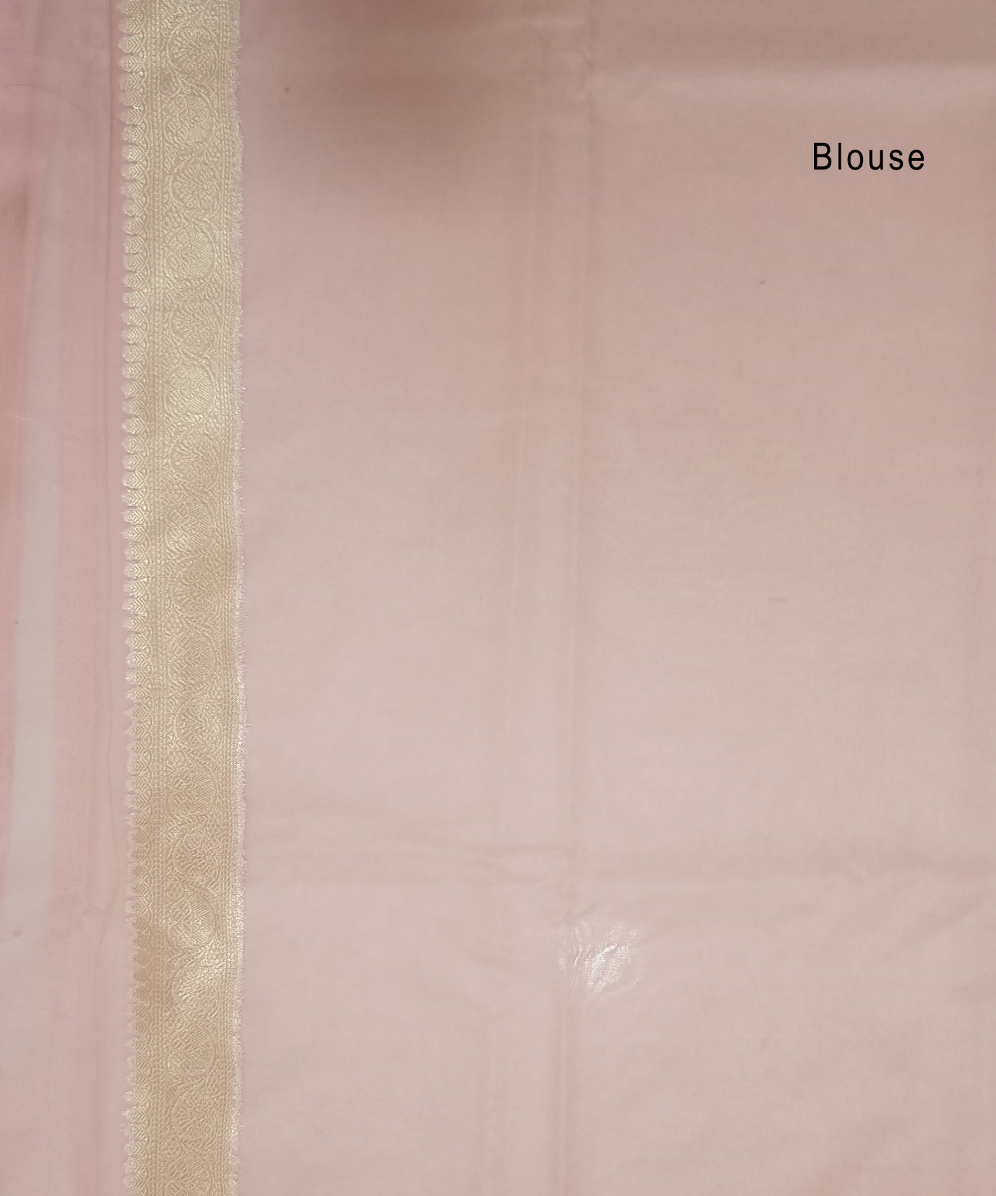 Baby Pink Banarasi Kora Silk Organza Saree