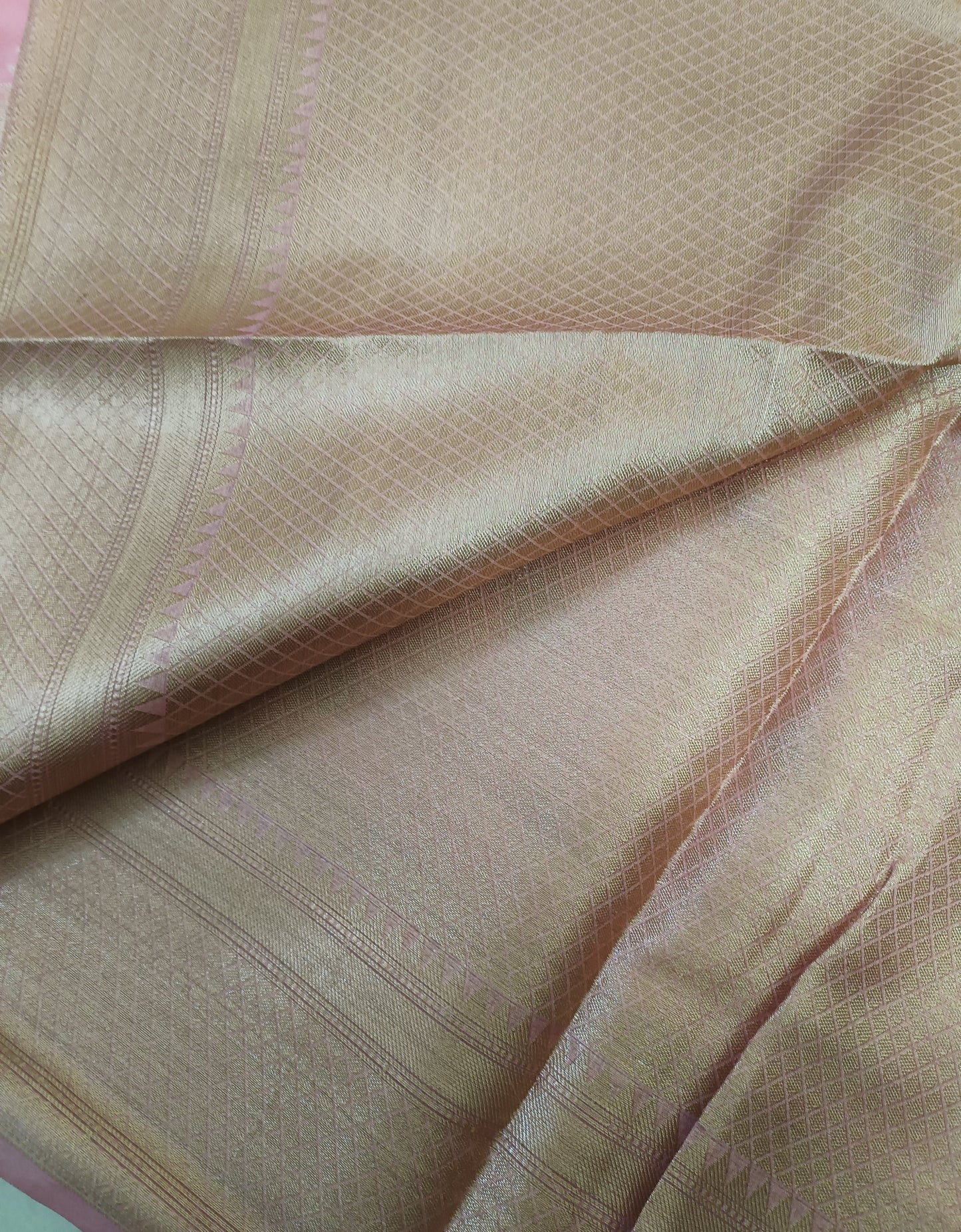 Baby Pink Banarasi Kora Silk Organza Saree