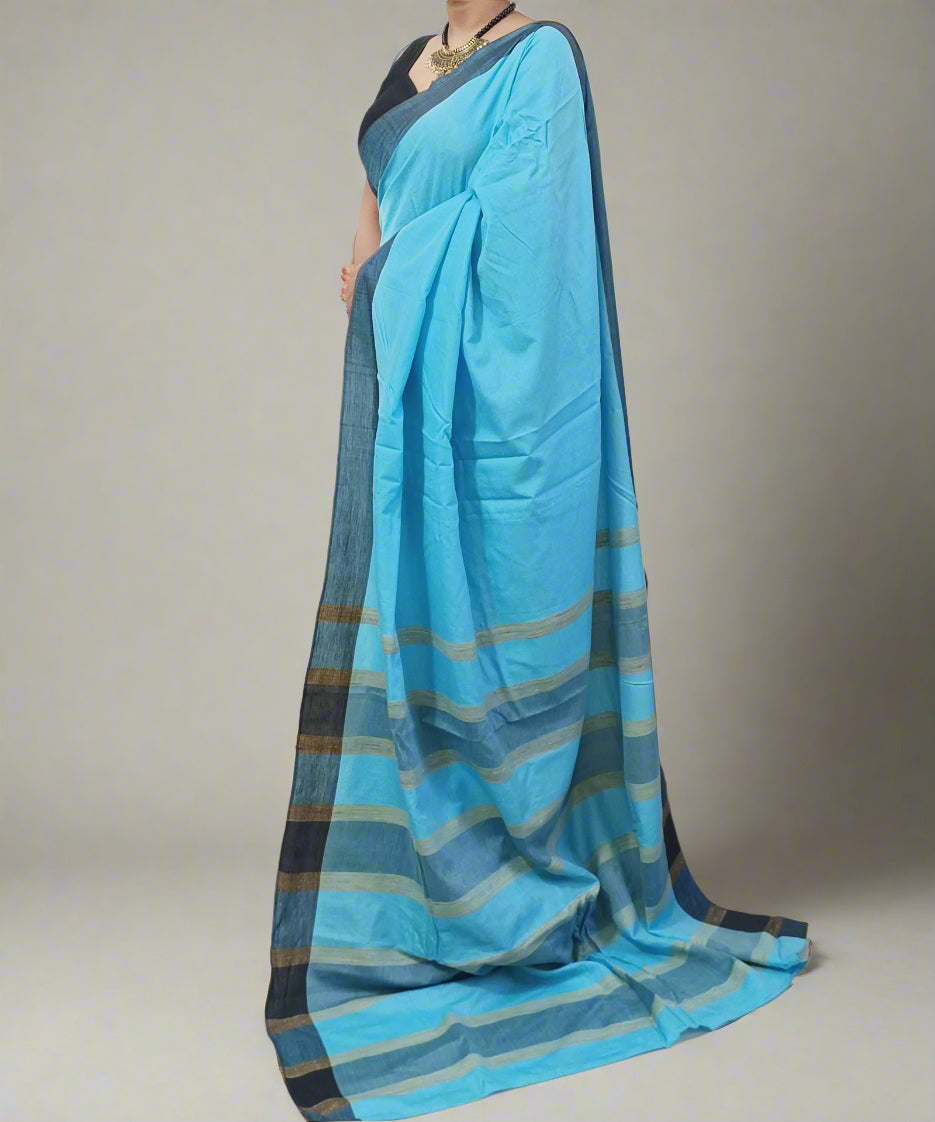 Blue Handloom Eri Silk Saree