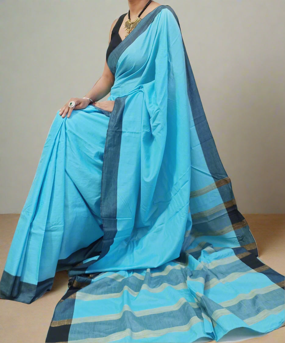 Blue Handloom Eri Silk Saree