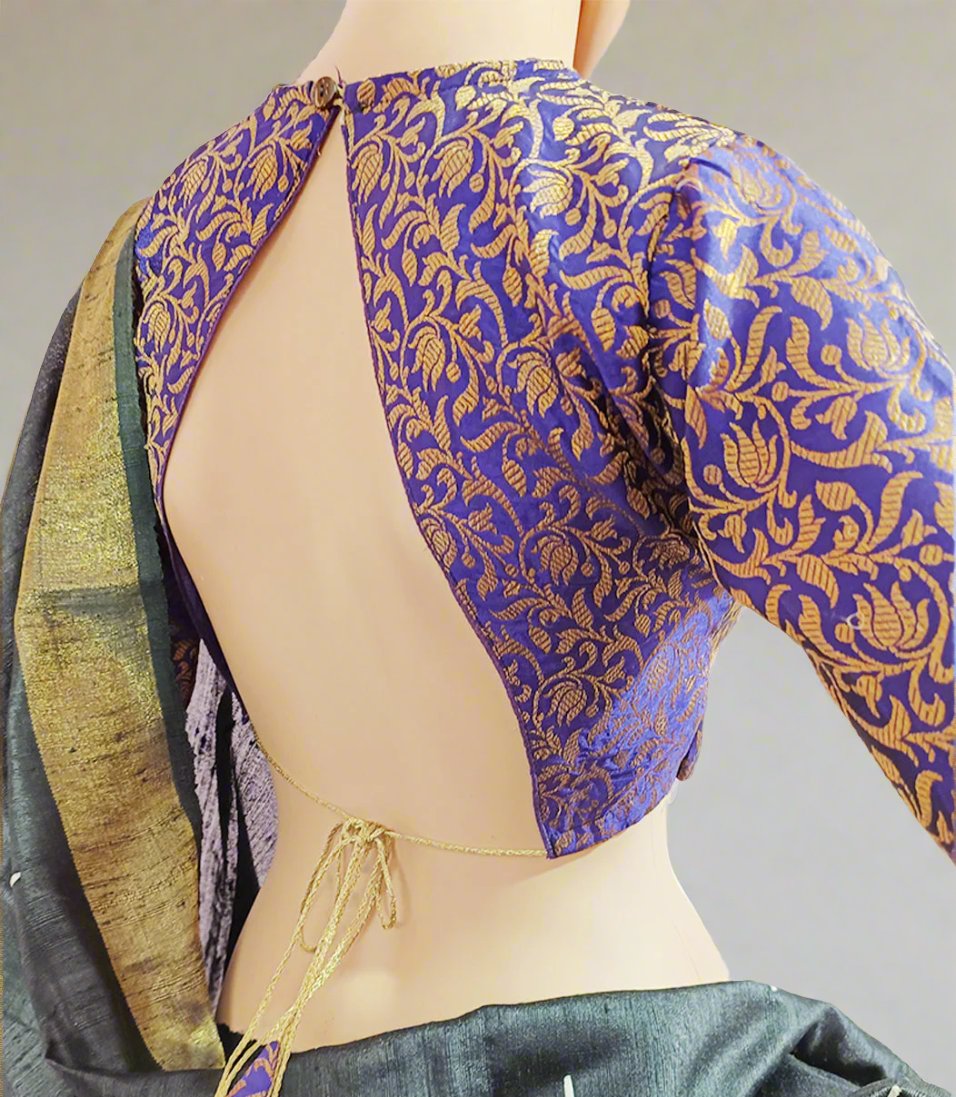 Back Open Blouse| Peepal Clothing