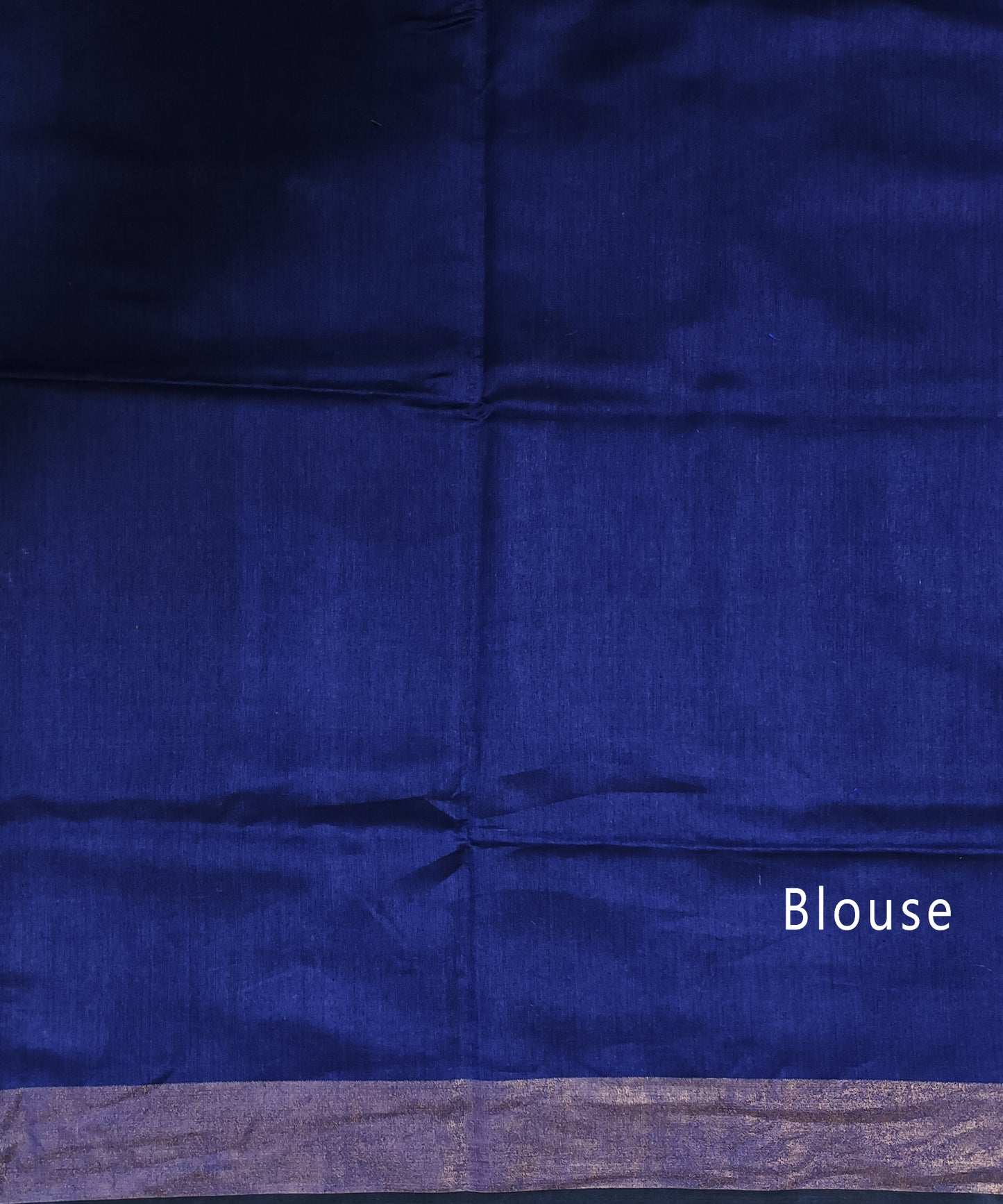Blue and Natural Tussar Raw Silk Saree5