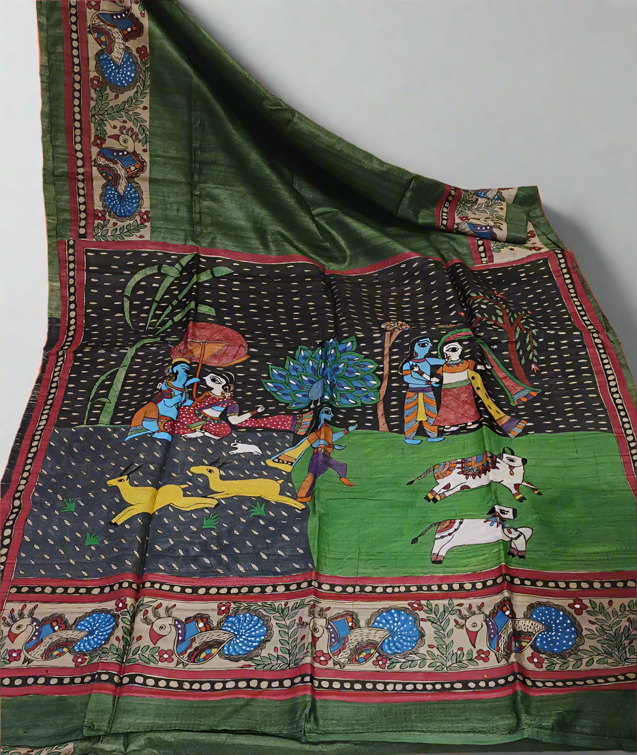 Dark Green Silk Saree