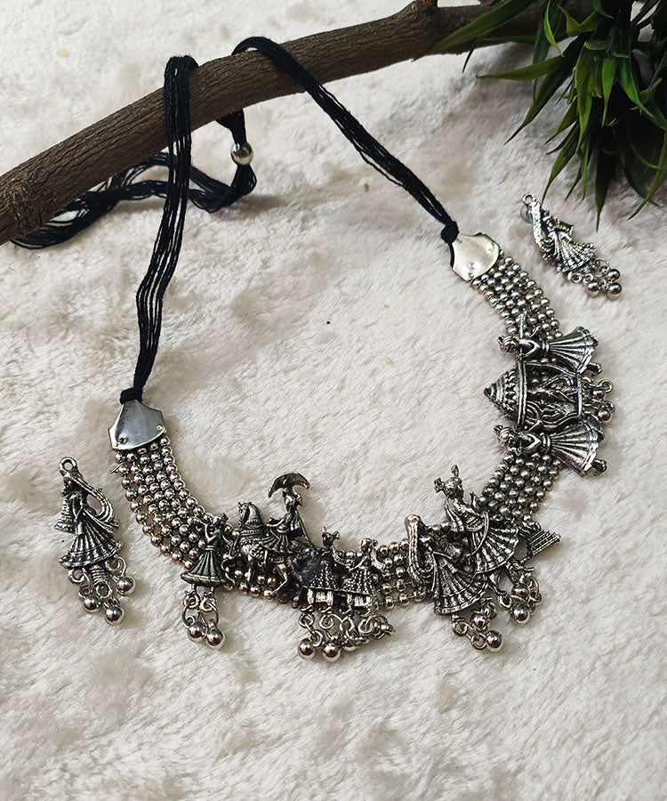 Doli Barat Oxidized Necklace Set |Peepal Clothing