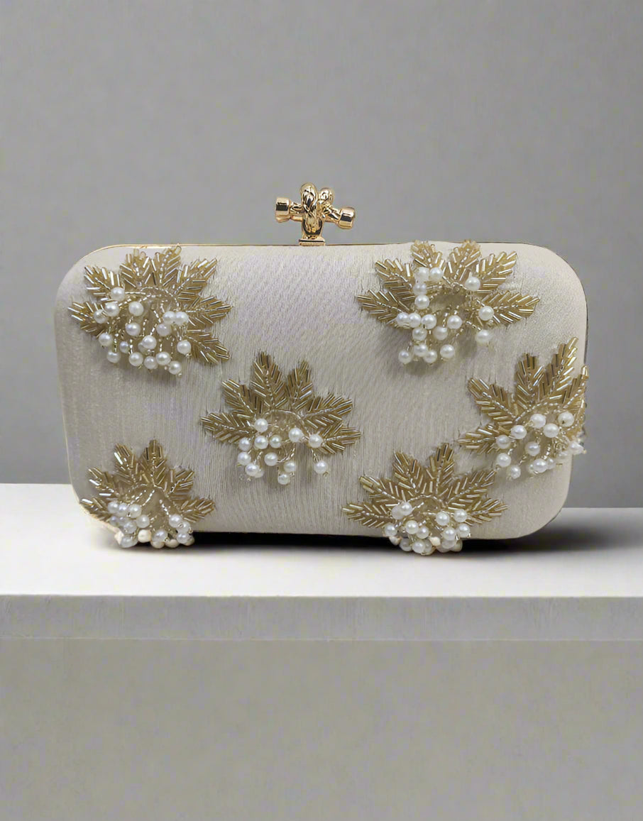 Floral Hand Embroidered Clutch | Peepal Clothing