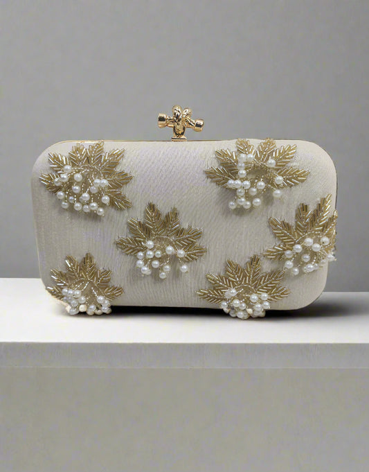 Floral Hand Embroidered Clutch | Peepal Clothing