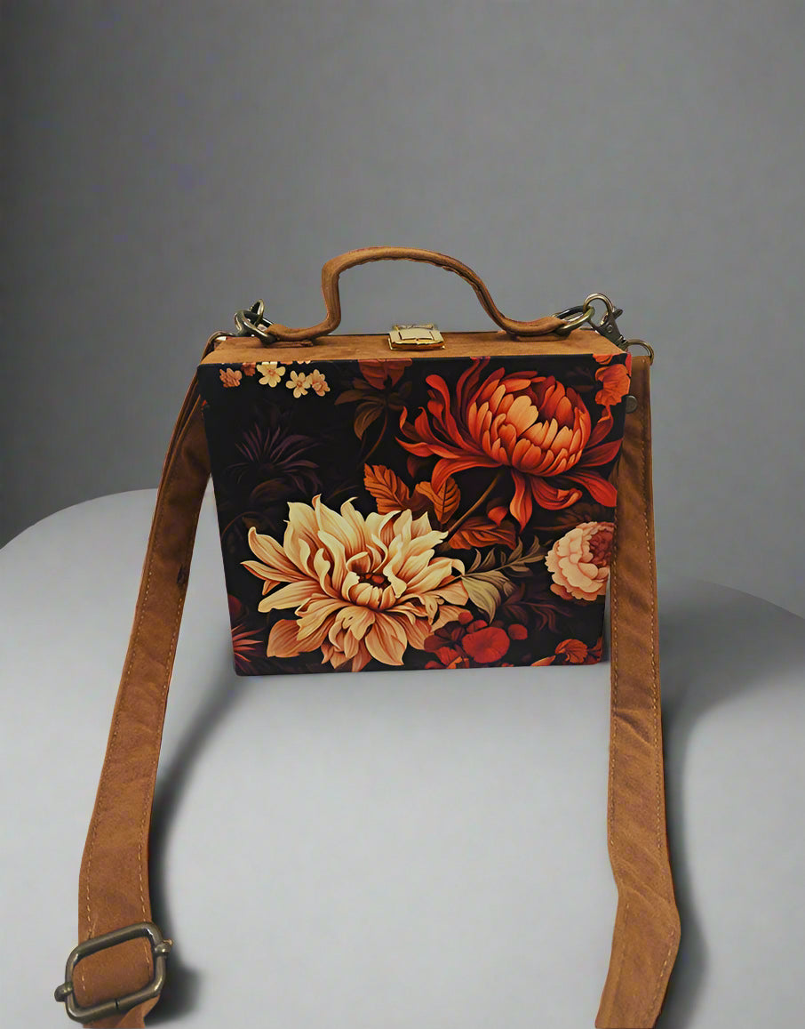 Printed Suitcase Style Clutch | Fashion Handbag