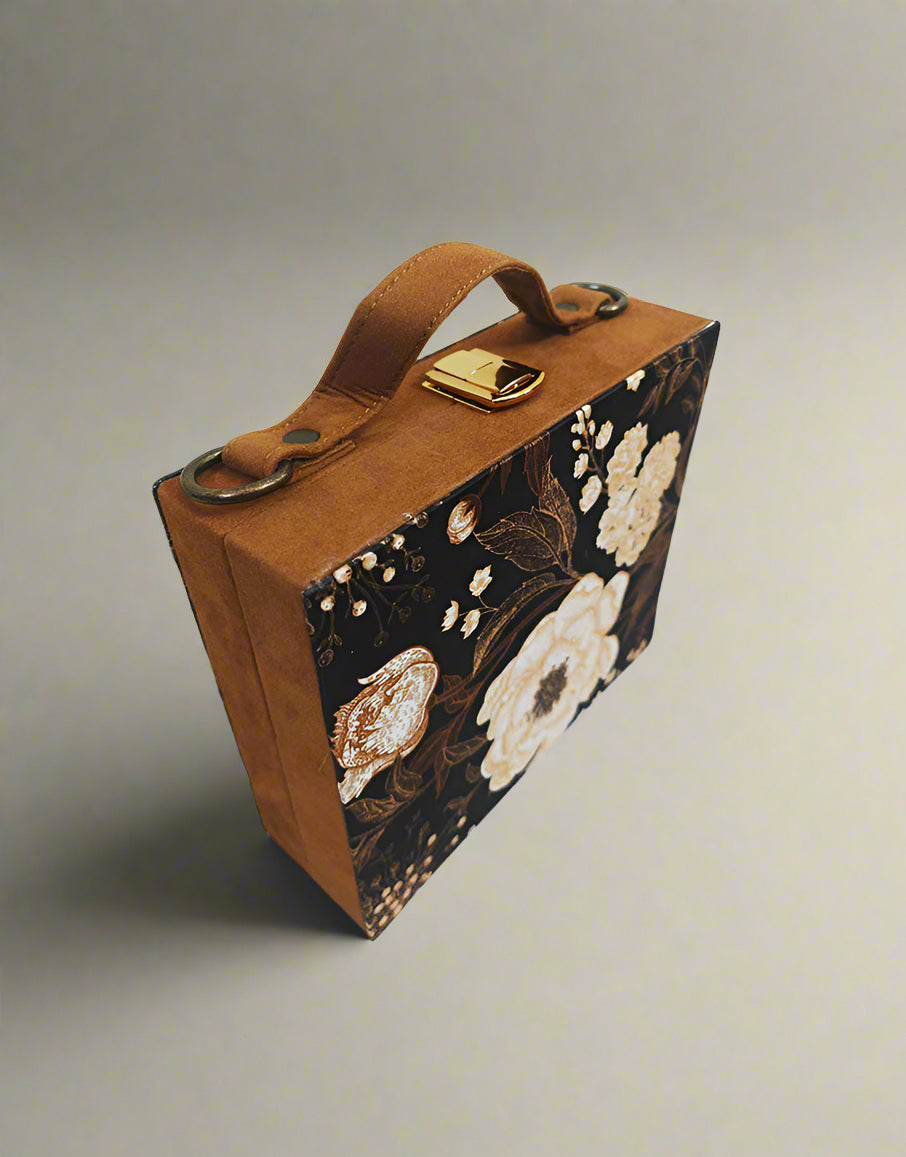 Suitcase Style Floral Clutch
