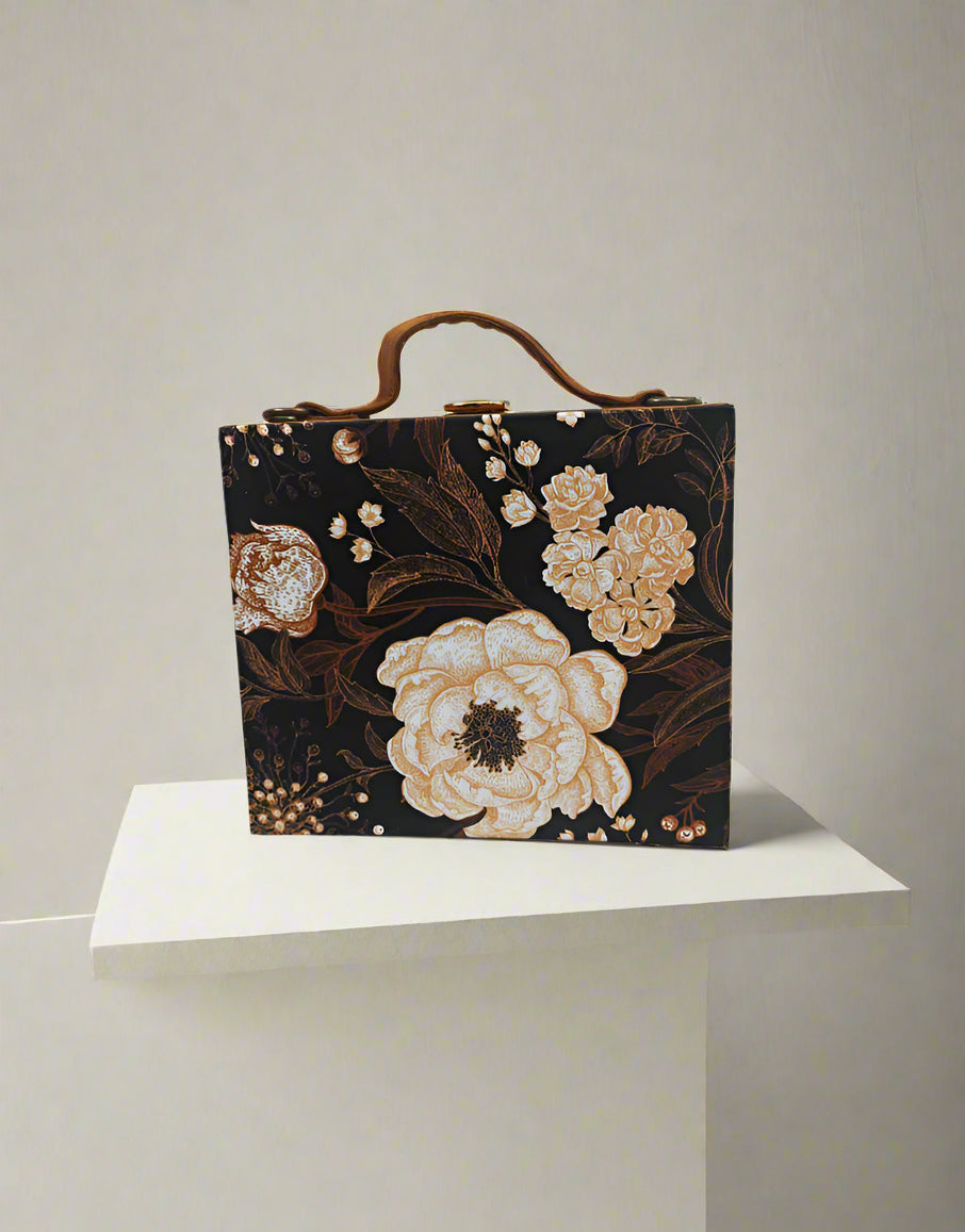 Floral Printed Suitcase Style Clutch | Peepal Clothing