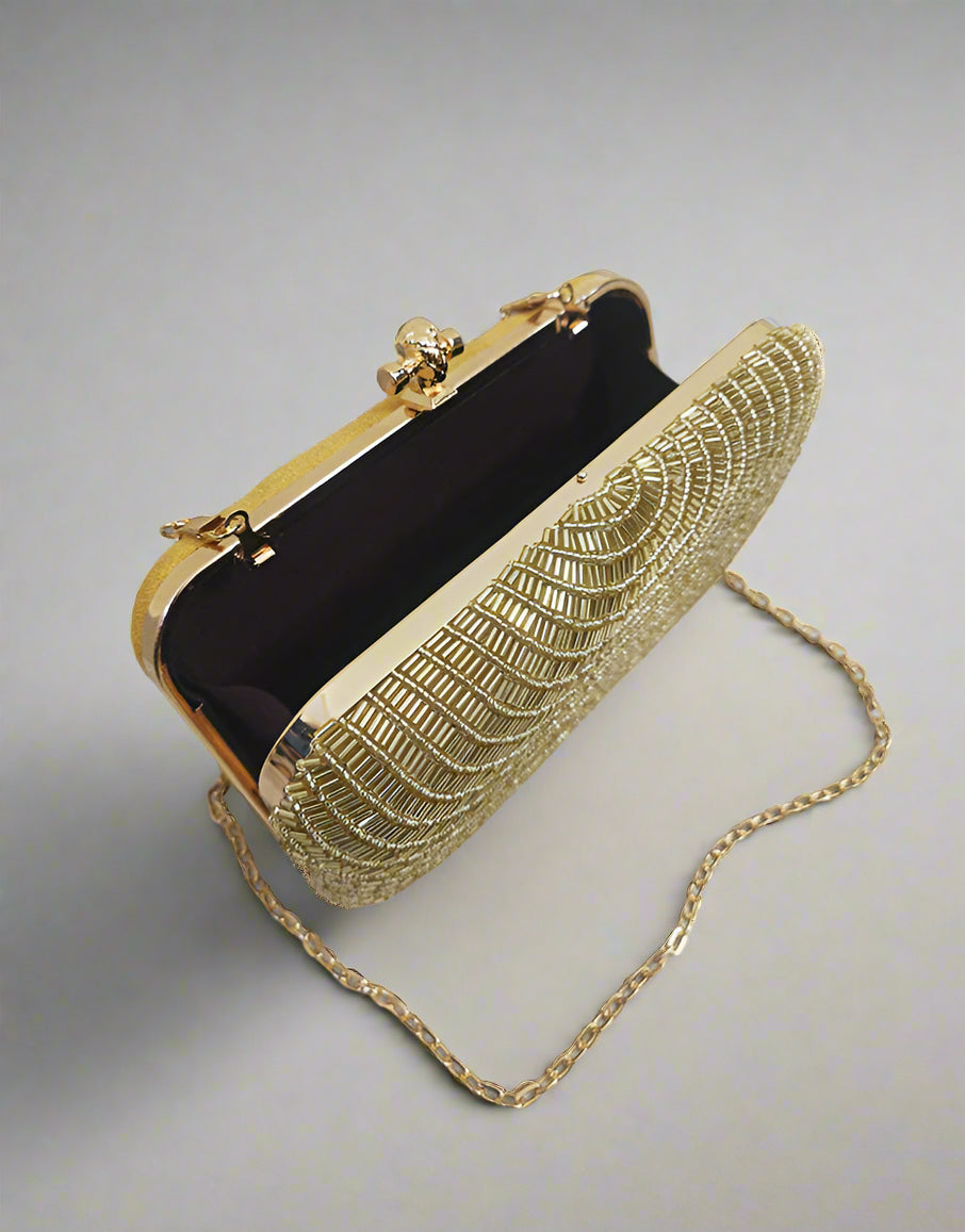 Sophisticated Gold Clutch | Special Occasion Bag