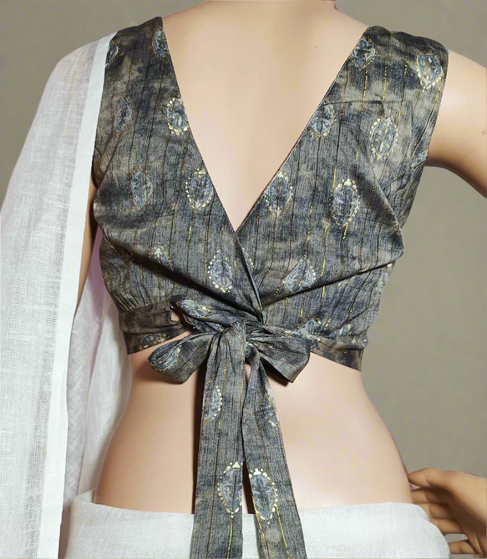 Grey Blouse| Peepal Clothing