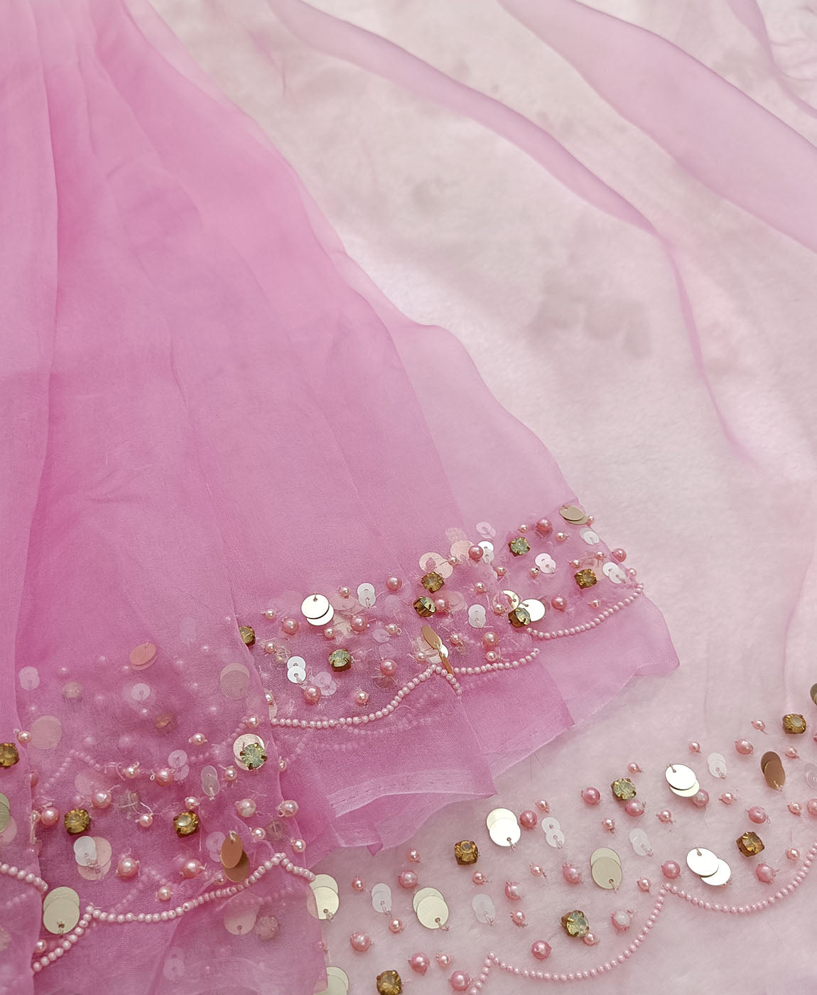 Hand Embroidered Silk Organza Saree