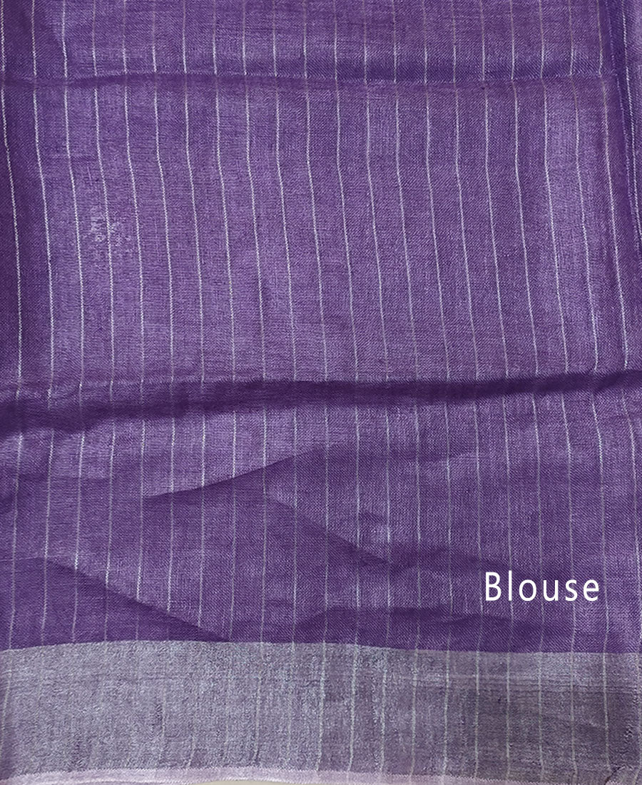 Indigo Handloom Pure Linen Saree