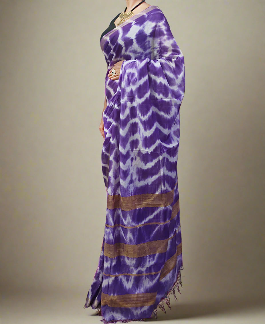 Indigo Tie & Dye Kota Silk Saree