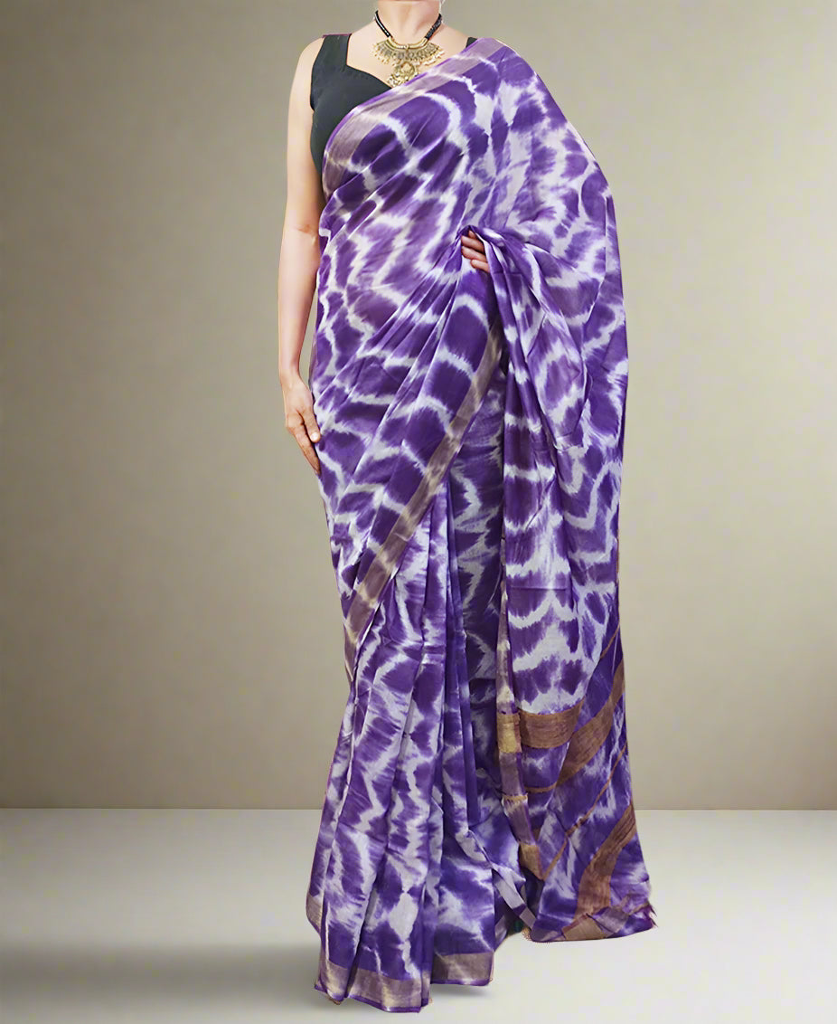 Indigo Tie & Dye Kota Silk Saree