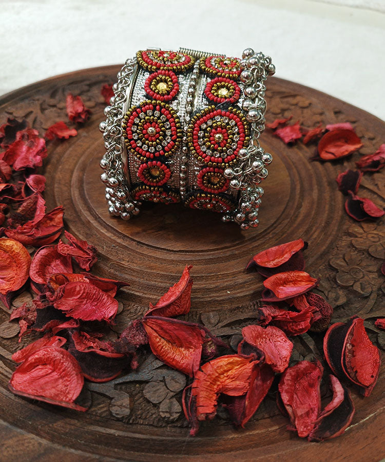 Silver Oxidized Women's Bracelet | Peepal Clothing