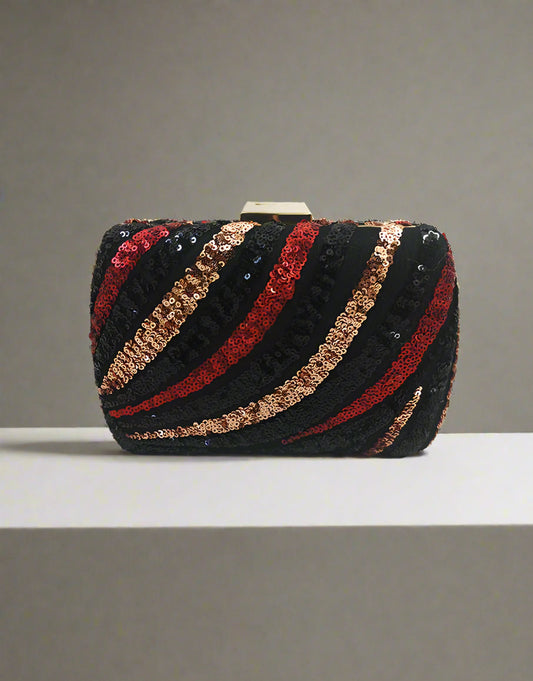 Multi Color Sequence Embroidered Clutch | Peepal Clothing