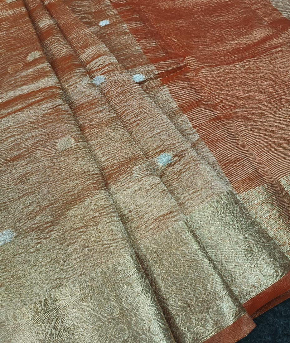 Banarasi Crush Tissue Saree | Peepal Clothing