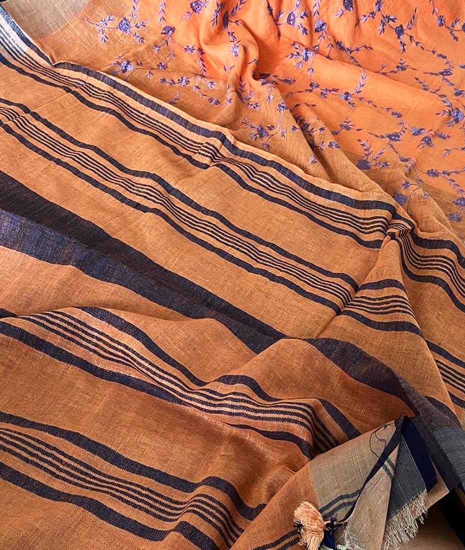 Linen Saree | Peepal Clothing