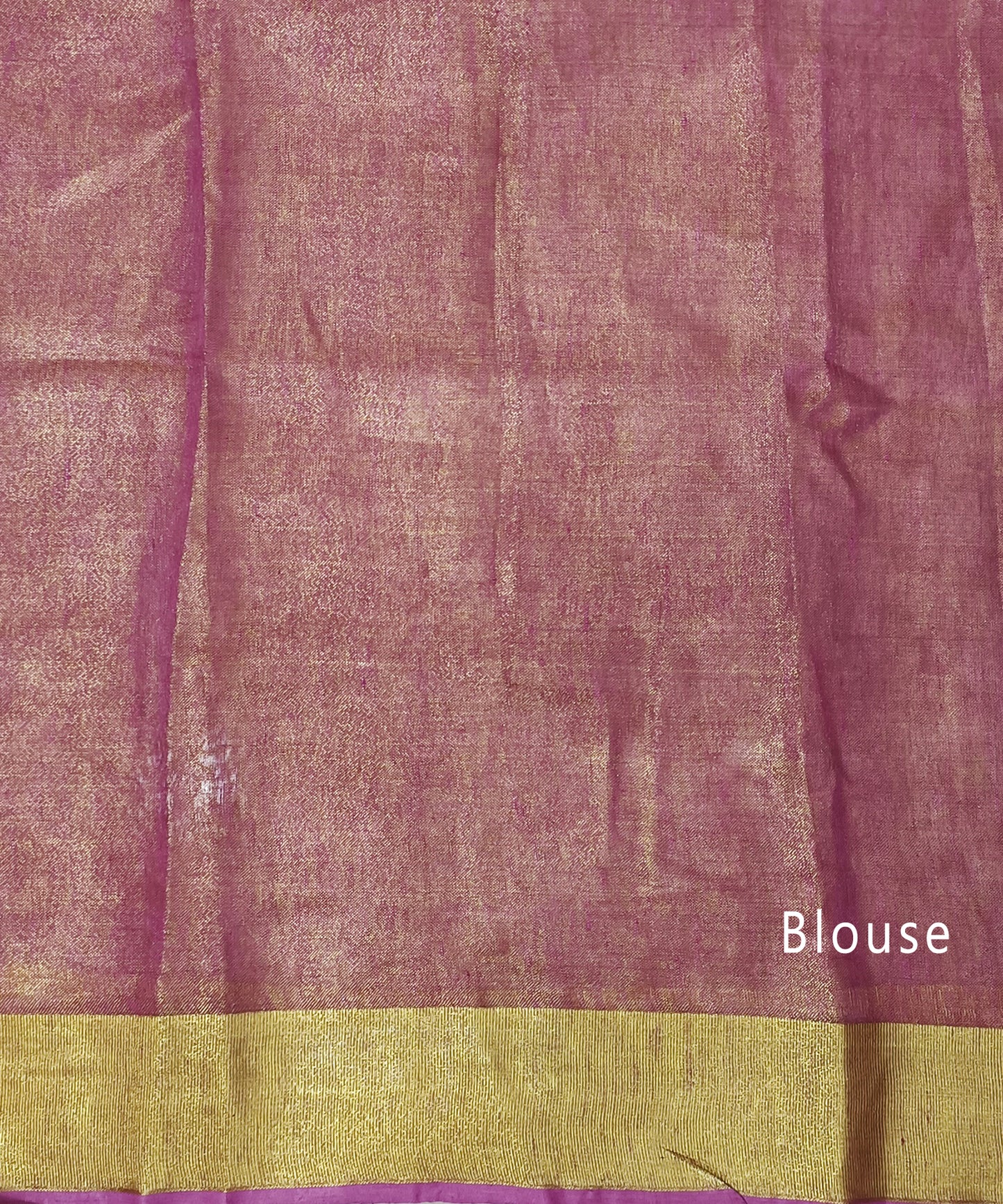 Pink Tissue Linen Saree with Zari Border