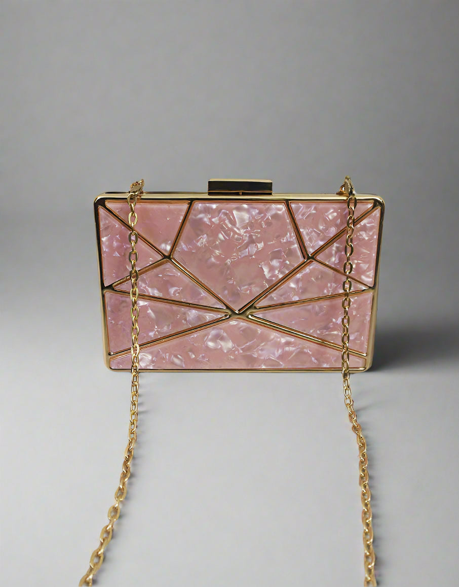 Stylish Clear Clutch | Trendy Pink Handbag