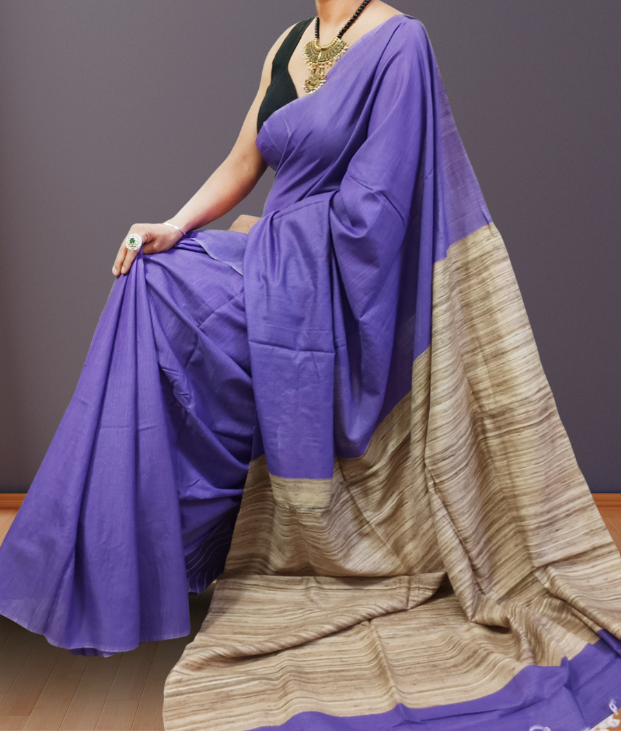 Indigo Eri Silk saree with Ghicha Pallu