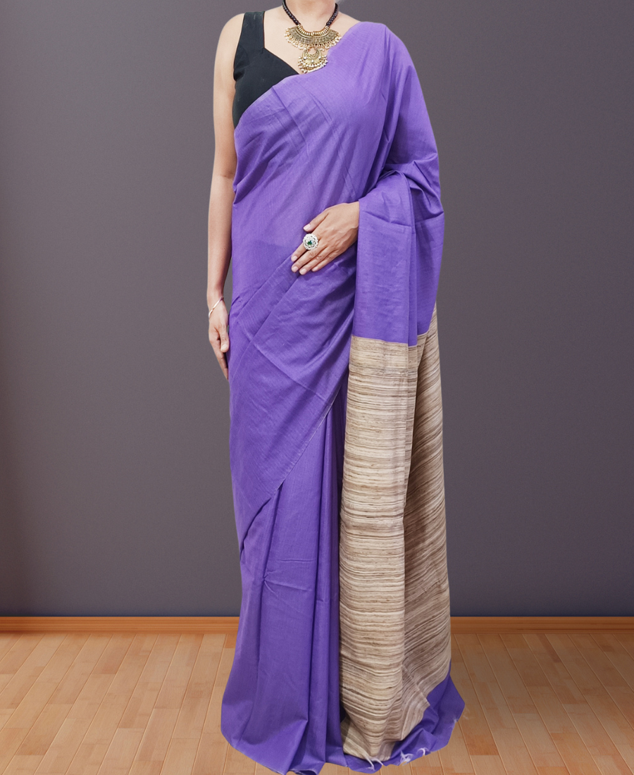 Indigo Eri Silk saree with Ghicha Pallu