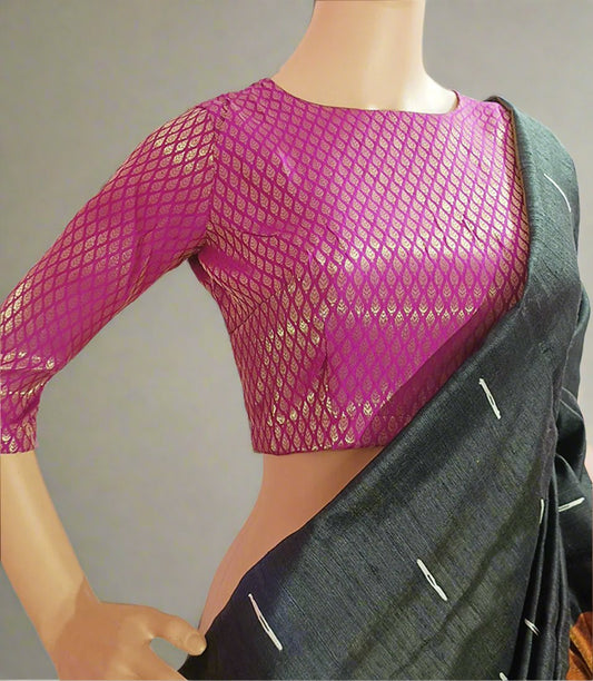 Purple Leaf Back Cut Blouse| Peepal Clothing