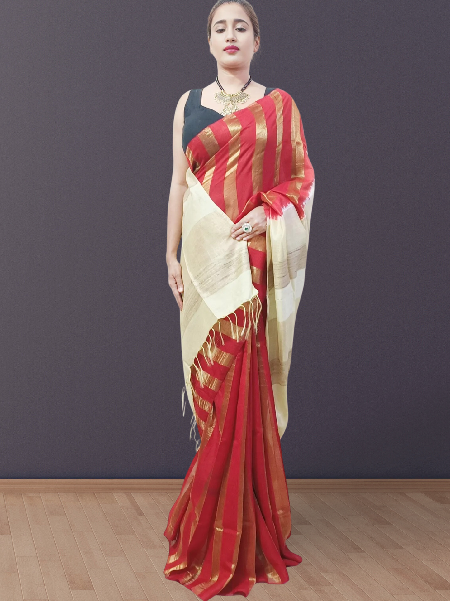 Red Viscose Silk Saree