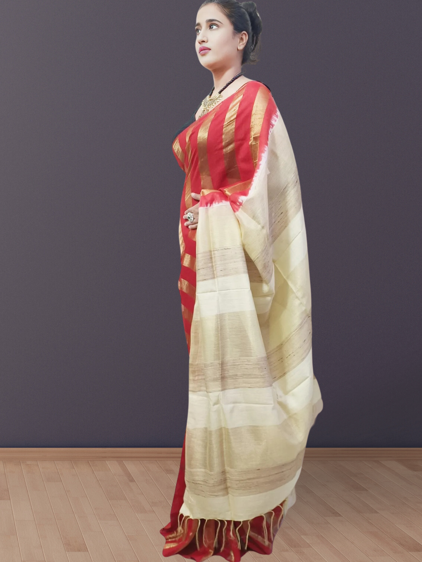 Red Viscose Silk Saree