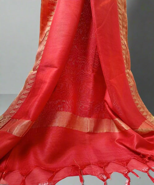 Red Katan Silk Viscose Dupatta