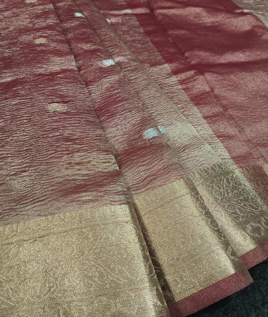 Banarasi Crush Tissue Saree | Peepal Clothing