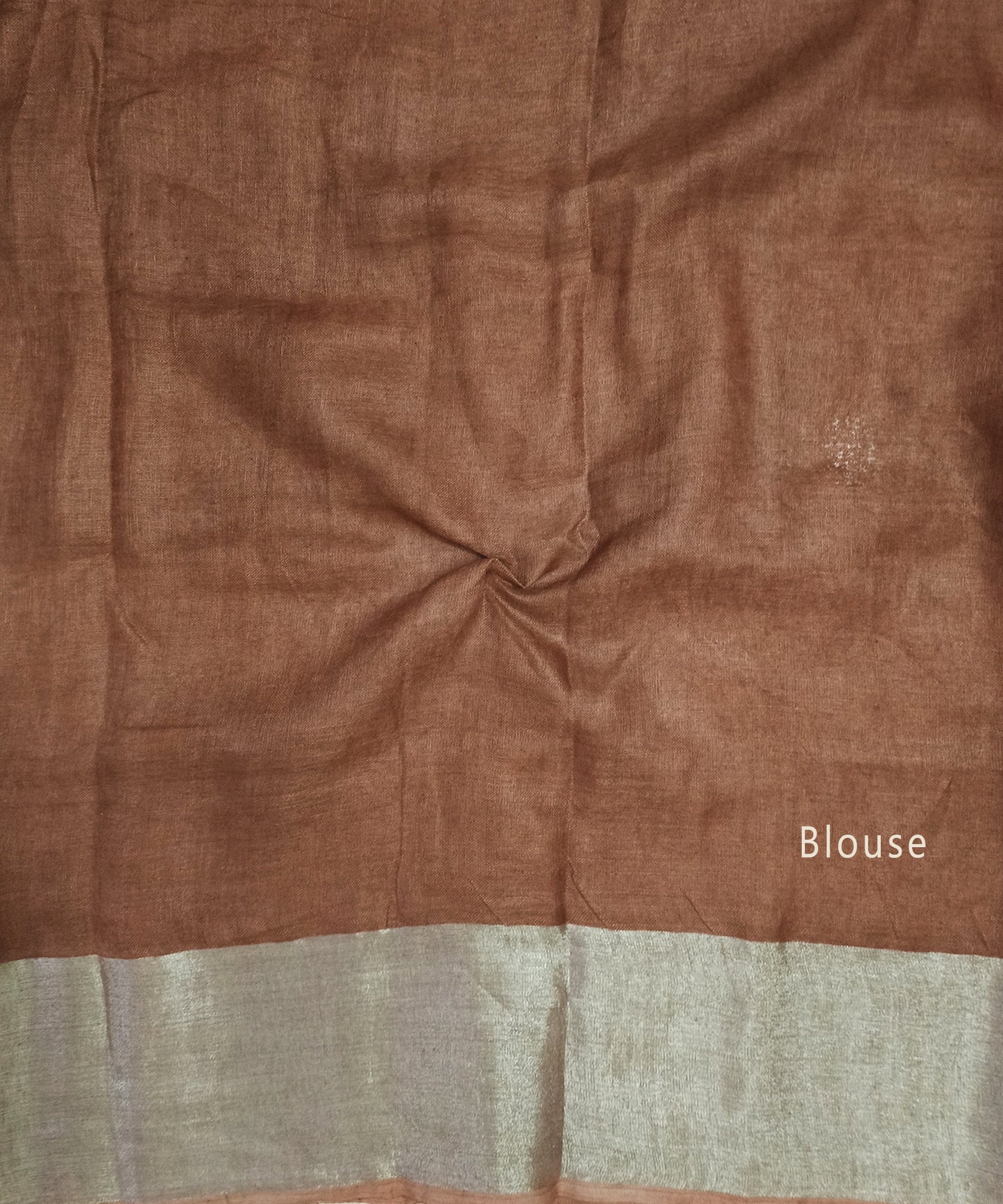 Rust Handloom Pure Linen Saree