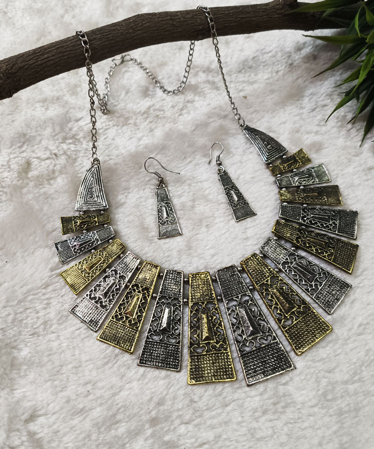 Udya Oxidized Necklace Set |Peepal Clothing