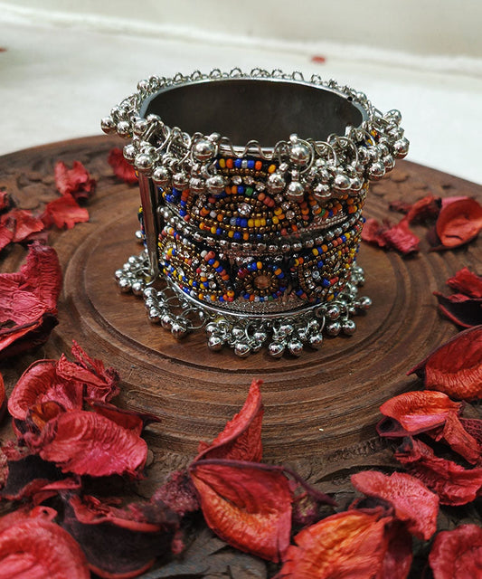 Vamsi Silver Oxidized Women's Bracelet | Peepal Clothing