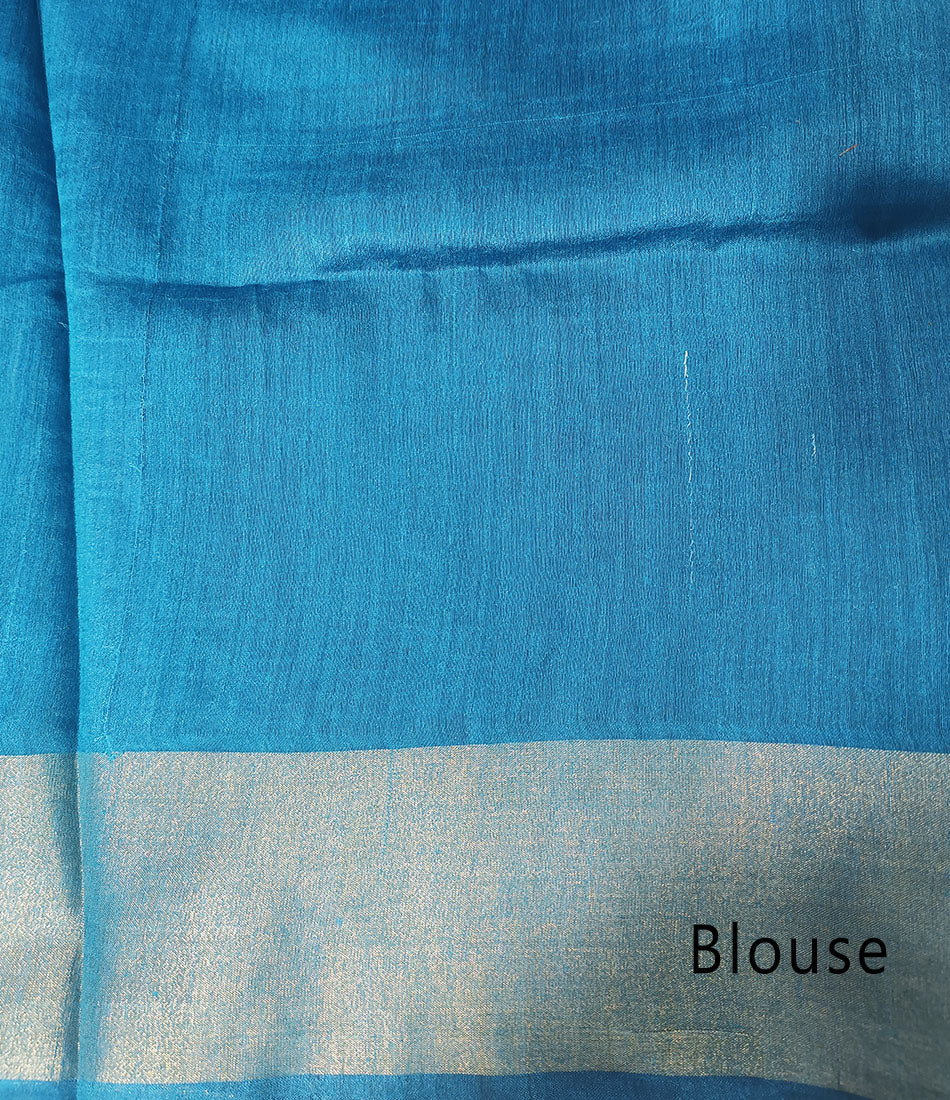 Violet Tussar Munga Embroidered Silk Saree2