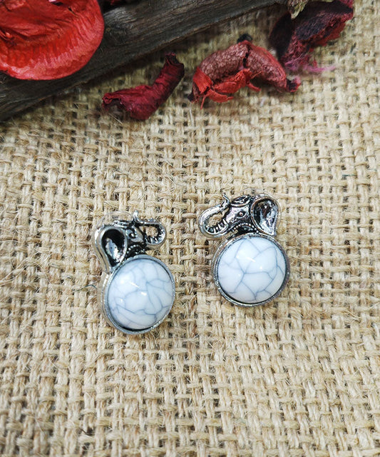White Women's Oxidized Earring |Peepal Clothing