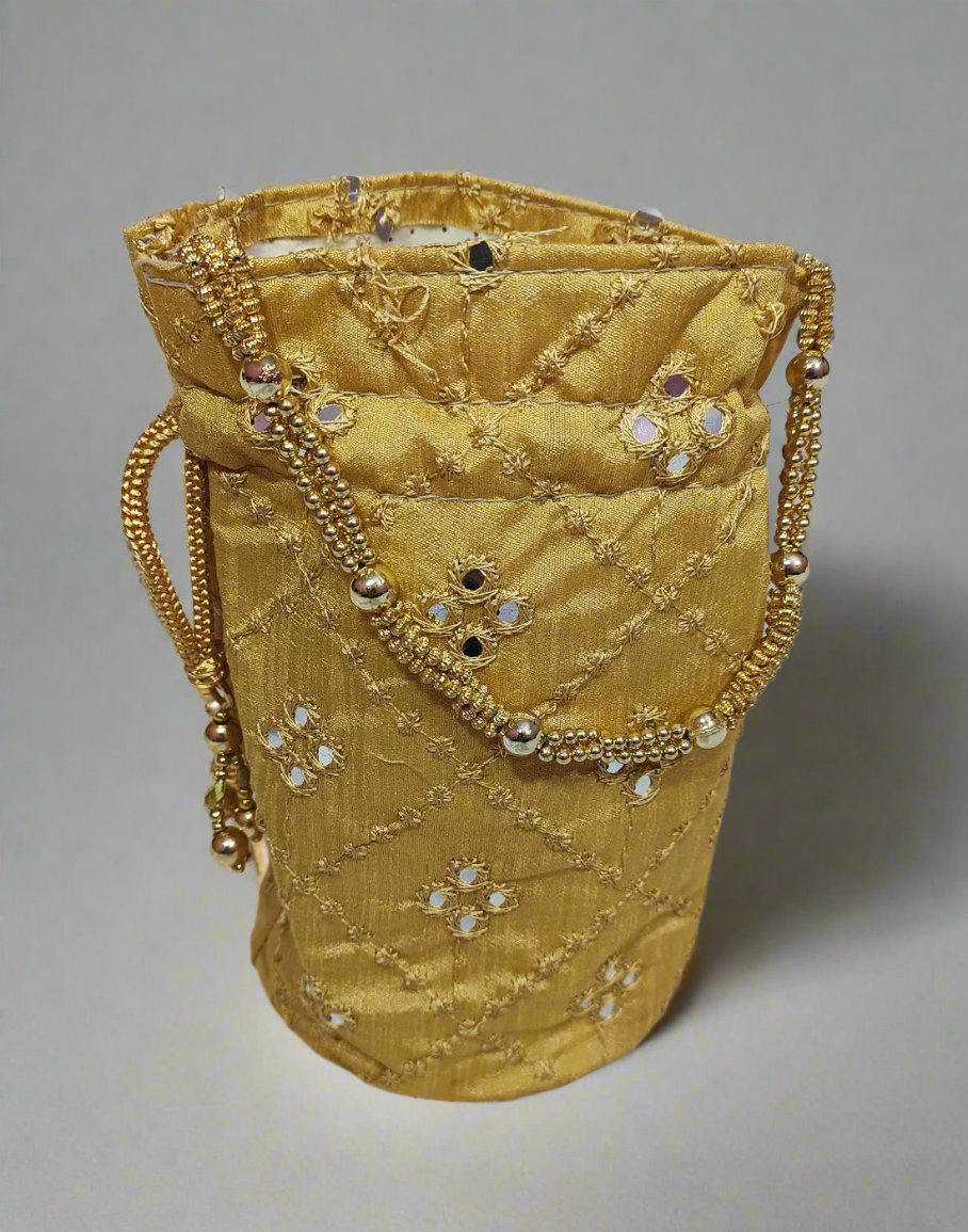 Beige Mirror Potli | Peepal Clothing