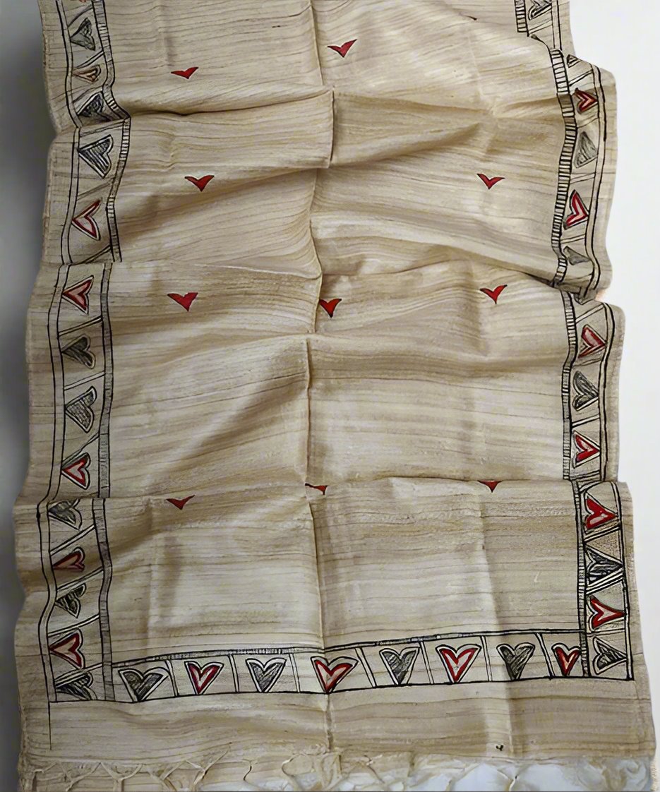 Madhubani Painted Cotton Stole | Peepal Clothing
