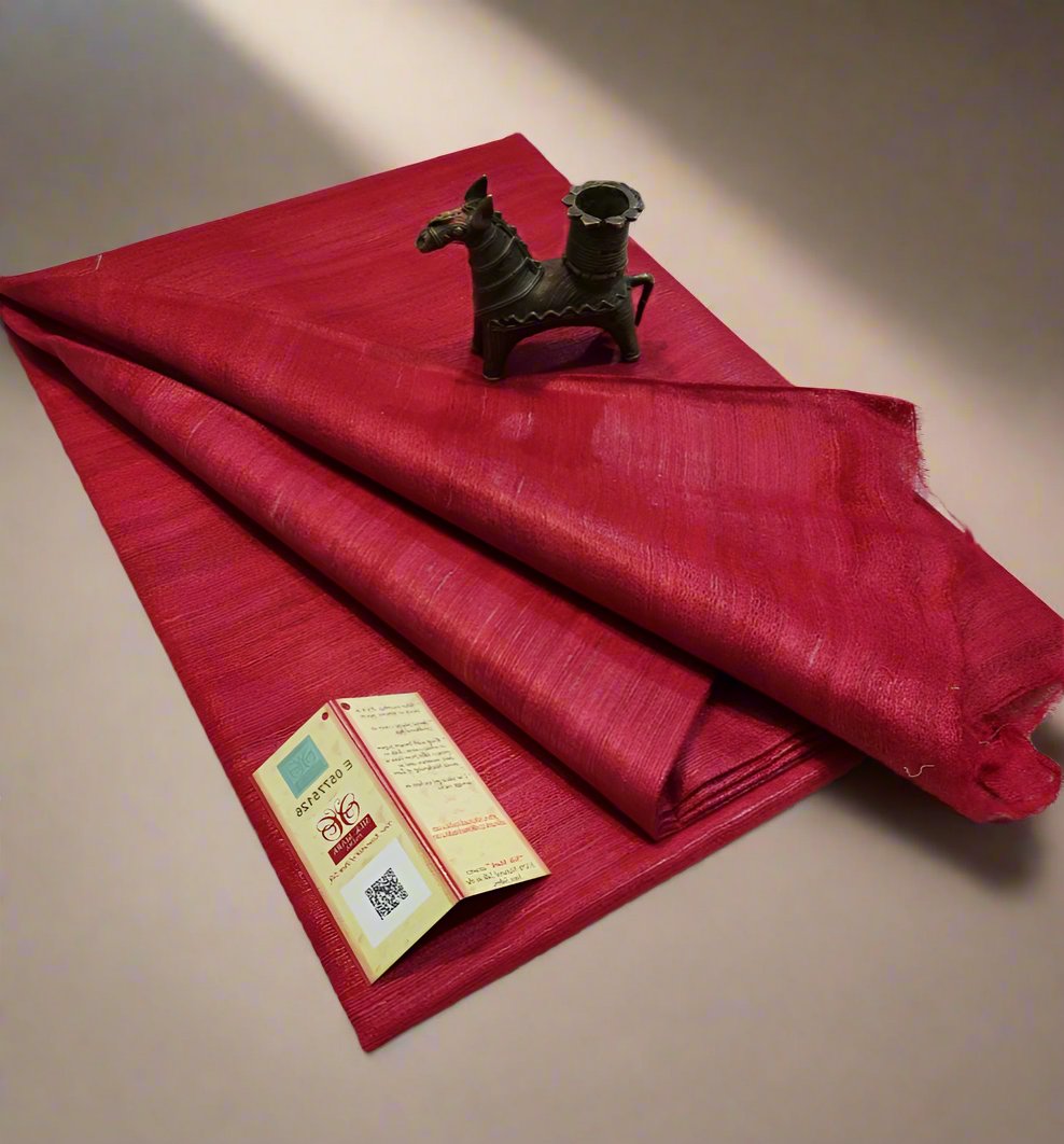 Buy Pure Tusaar Ghicha Silk Saree online- Peepal Clothing. Click now to checkout the collections of handloom silk sarees and on-going discounts.