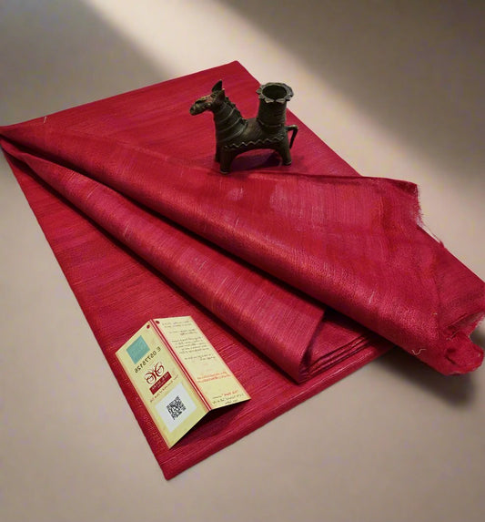 Buy Pure Tusaar Ghicha Silk Saree online- Peepal Clothing. Click now to checkout the collections of handloom silk sarees and on-going discounts.