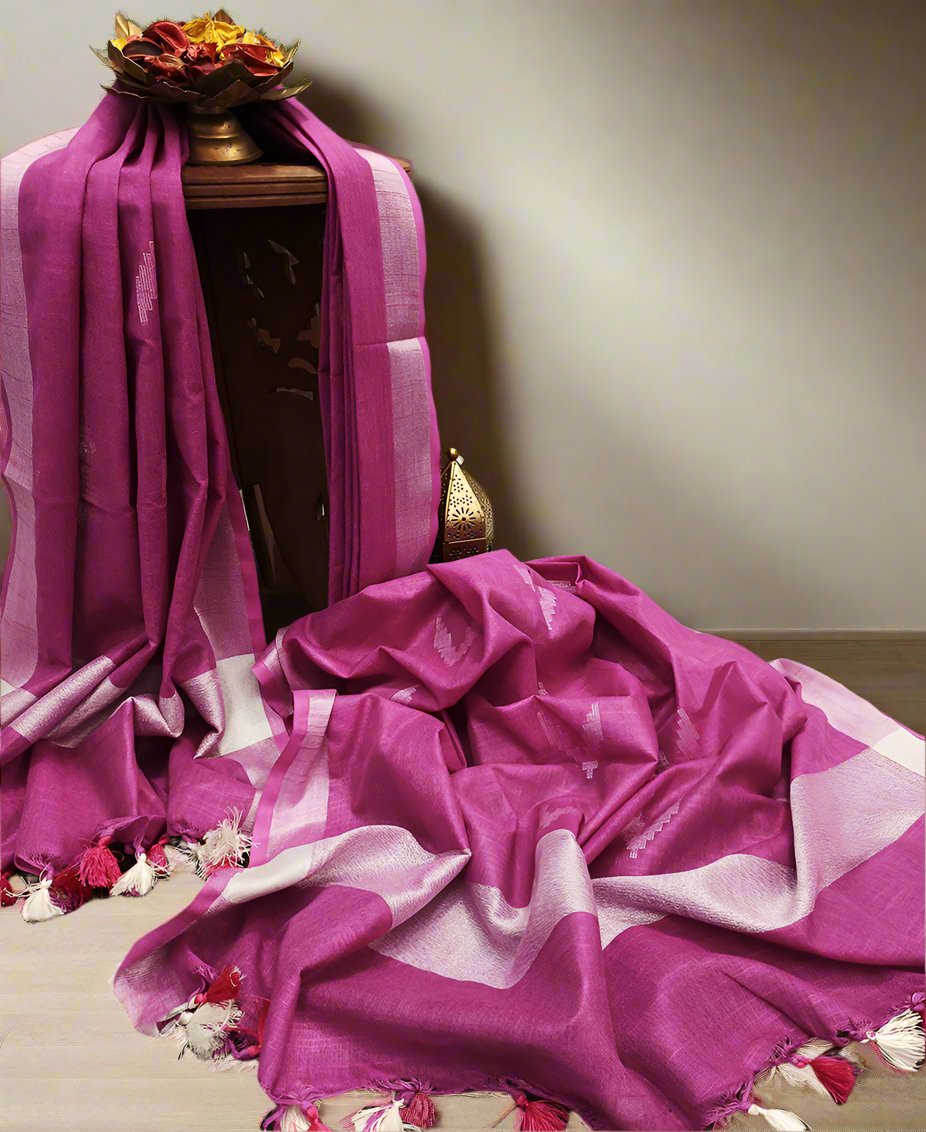 Dark Pink Cotton Slub Dupatta | Peepal Clothing