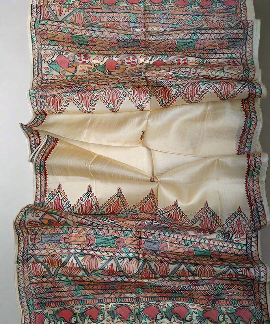 Painted Silk Stole | Peepal Clothing