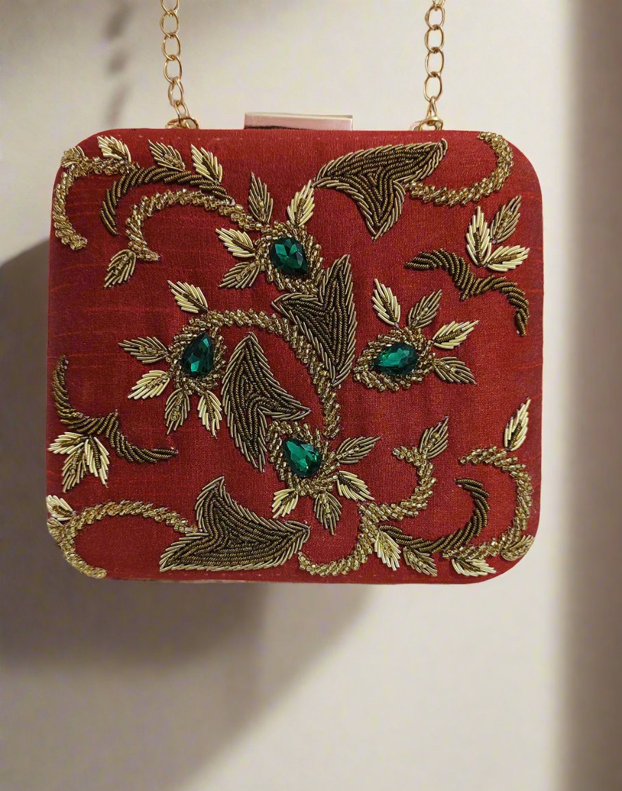 Maroon Clutch | Peepal Clothing